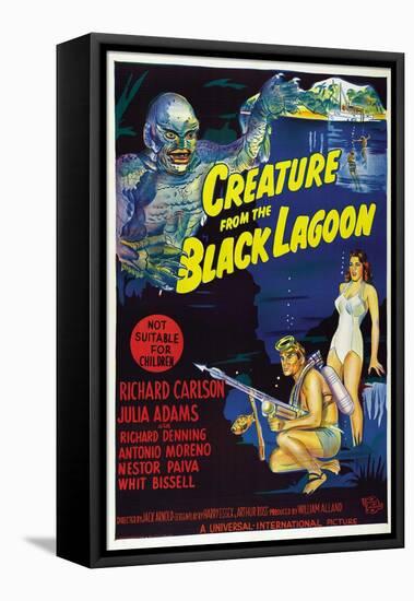 Creature from the Black Lagoon, Richard Carlson, Julie Adams, 1954-null-Framed Stretched Canvas