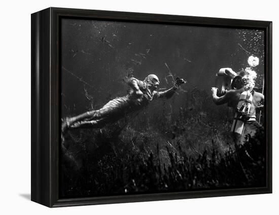 Creature from the Black Lagoon, Shooting Underwater Scene, 1954-null-Framed Stretched Canvas