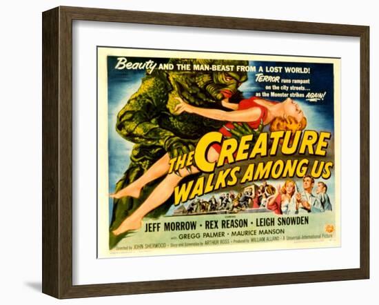 Creature Walks Among Us, The, Leigh Snowden, Jeff Morrow, Rex Reason, 1956-null-Framed Photo