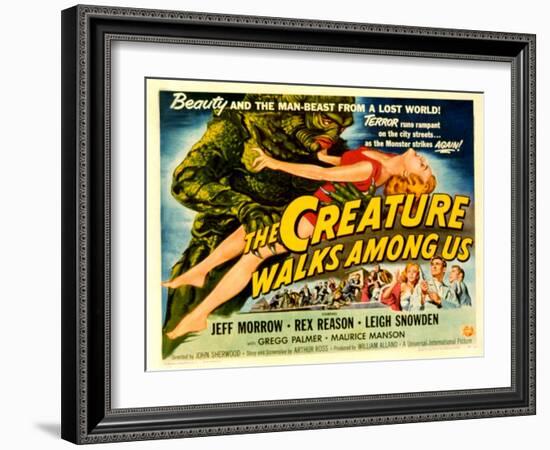 Creature Walks Among Us, The, Leigh Snowden, Jeff Morrow, Rex Reason, 1956-null-Framed Photo