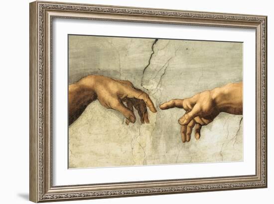 Creazione di Adamo, particol-null-Framed Art Print