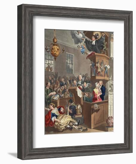 Credulity, Superstition and Fanaticism, Illustration from 'Hogarth Restored: the Whole Works of…-William Hogarth-Framed Giclee Print