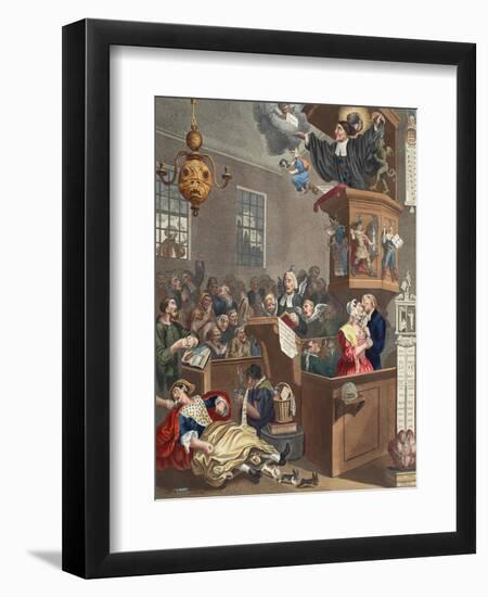 Credulity, Superstition and Fanaticism, Illustration from 'Hogarth Restored: the Whole Works of…-William Hogarth-Framed Giclee Print