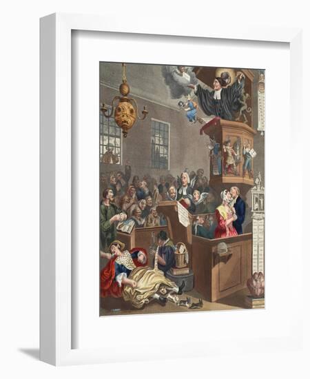 Credulity, Superstition and Fanaticism, Illustration from 'Hogarth Restored: the Whole Works of…-William Hogarth-Framed Giclee Print