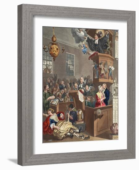 Credulity, Superstition and Fanaticism, Illustration from 'Hogarth Restored: the Whole Works of…-William Hogarth-Framed Giclee Print