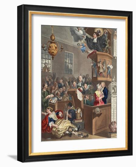 Credulity, Superstition and Fanaticism, Illustration from 'Hogarth Restored: the Whole Works of…-William Hogarth-Framed Giclee Print