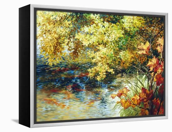 Creek and Fall Trees-Elizabeth Horning-Framed Premier Image Canvas