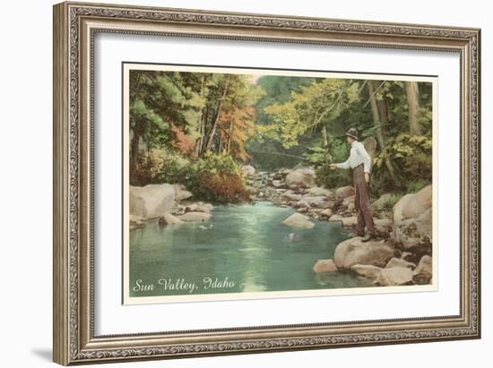 Creek Fishing, Sun Valley, Idaho-null-Framed Art Print