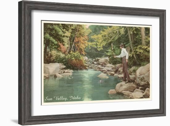 Creek Fishing, Sun Valley, Idaho-null-Framed Art Print