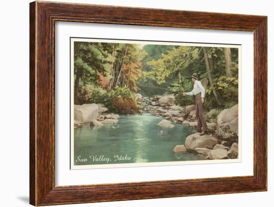 Creek Fishing, Sun Valley, Idaho-null-Framed Art Print