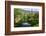 Creek in a Garden with Historic Ruins-George Oze-Framed Photographic Print