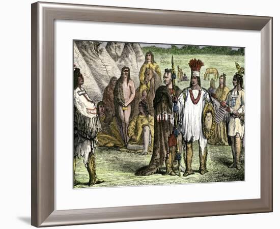 Creek Indian Village-null-Framed Giclee Print