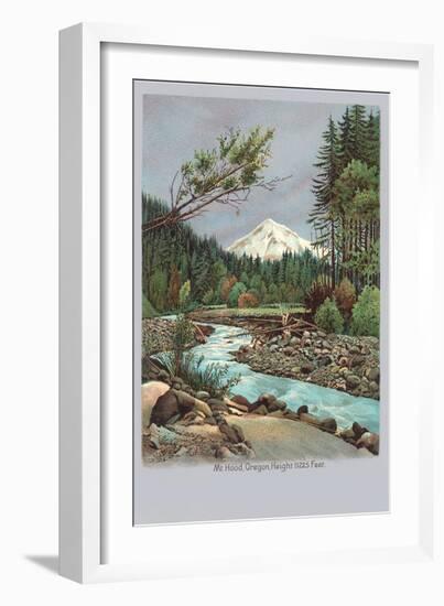 Creek with Mt. Hood in Background, Oregon-null-Framed Art Print