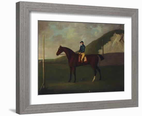 Creeper' a Bay Colt with Jockey Up at the Starting Post at the Running Gap in the Devils Ditch,…-John Nost Sartorius-Framed Giclee Print