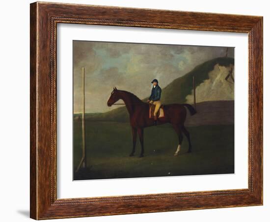 Creeper' a Bay Colt with Jockey Up at the Starting Post at the Running Gap in the Devils Ditch,…-John Nost Sartorius-Framed Giclee Print