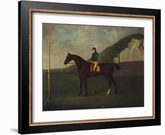 Creeper' a Bay Colt with Jockey Up at the Starting Post at the Running Gap in the Devils Ditch,…-John Nost Sartorius-Framed Giclee Print