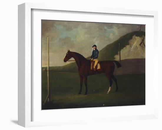 Creeper' a Bay Colt with Jockey Up at the Starting Post at the Running Gap in the Devils Ditch,…-John Nost Sartorius-Framed Giclee Print