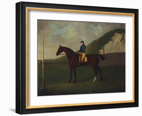 Creeper' a Bay Colt with Jockey Up at the Starting Post at the Running Gap in the Devils Ditch,…-John Nost Sartorius-Framed Giclee Print