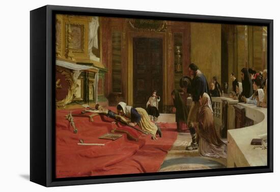 'Creeping to the Cross' on Good Friday at the Church of San Carlo Ai Catinari, Rome, 1884 (Oil on C-Remy Cogghe-Framed Premier Image Canvas