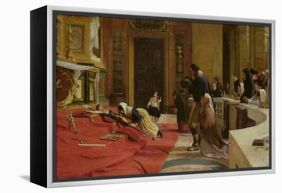 'Creeping to the Cross' on Good Friday at the Church of San Carlo Ai Catinari, Rome, 1884 (Oil on C-Remy Cogghe-Framed Premier Image Canvas