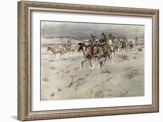 Crees Coming in to Trade-Charles Marion Russell-Framed Giclee Print