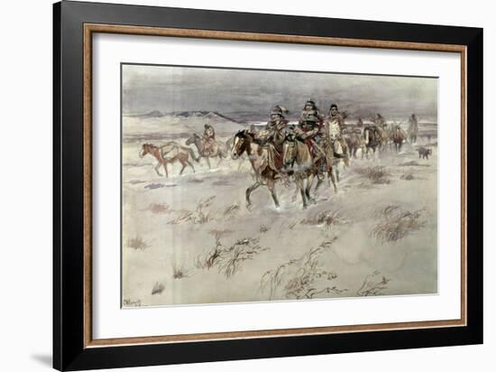 Crees Coming in to Trade-Charles Marion Russell-Framed Giclee Print