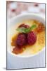 Creme Brulee With Raspberries And Mint Served At The Slanted Porch In Fallon Nevada-Shea Evans-Mounted Photographic Print