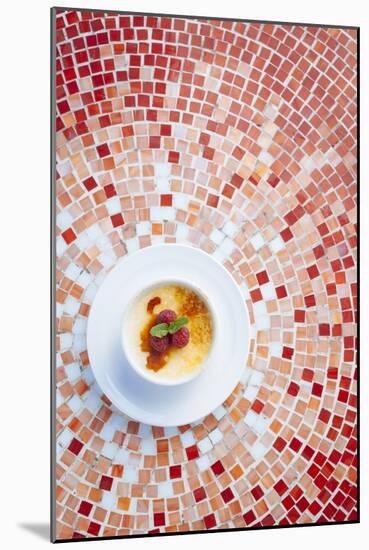 Creme Brulee With Raspberries And Mint Served At The Slanted Porch In Fallon Nevada-Shea Evans-Mounted Photographic Print