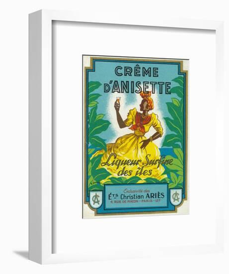 Creme d'Anisette Liqueur Surfine des iles Brand Rum Label-Lantern Press-Framed Art Print