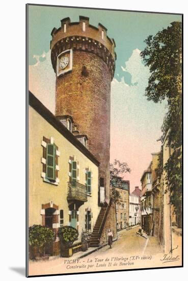 Crenelated Round Tower, Vichy-null-Mounted Art Print