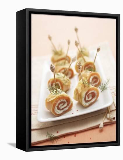 Crepe Rolls Filled with Smoked Salmon-Marc O^ Finley-Framed Premier Image Canvas