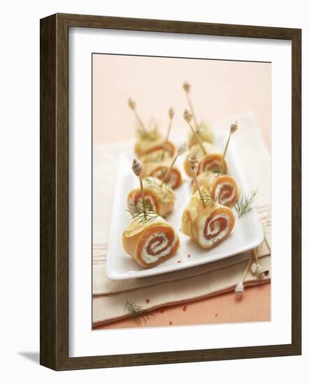 Crepe Rolls Filled with Smoked Salmon-Marc O^ Finley-Framed Photographic Print