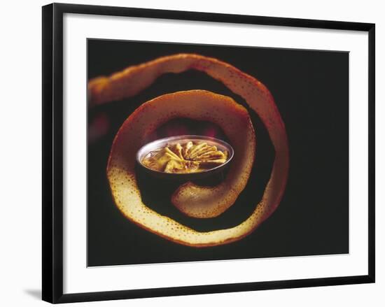 Crepes Suzette Simmering in Pan of Cointreau Surrounded by Swirl of Orange Peel-John Dominis-Framed Photographic Print