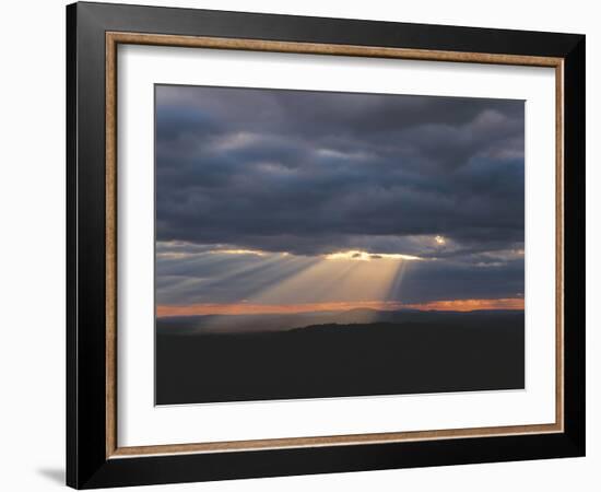 Crepuscular Rays Breaking Out from Behind a Cloud-Greg Probst-Framed Photographic Print