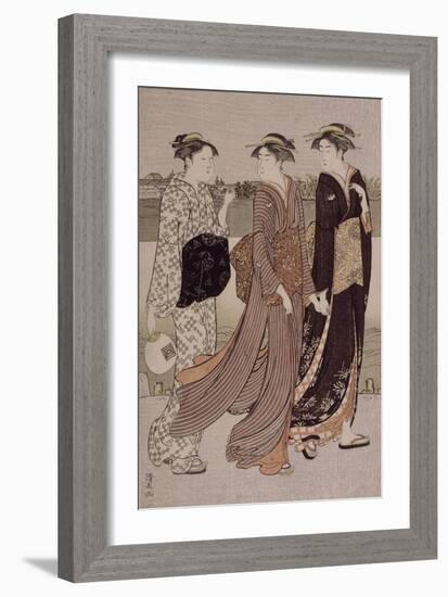 Crépuscule d'été au bord de la Sumida-Torii Kiyonaga-Framed Giclee Print