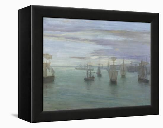 Crepuscule in Flesh Colour and Green: Valparaiso-James Abbott McNeill Whistler-Framed Premier Image Canvas