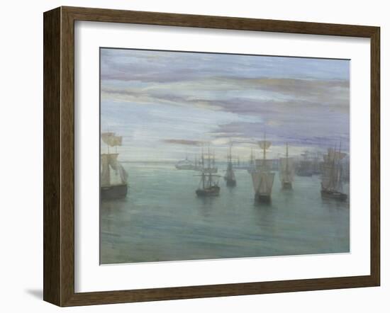 Crepuscule in Flesh Colour and Green: Valparaiso-James Abbott McNeill Whistler-Framed Giclee Print