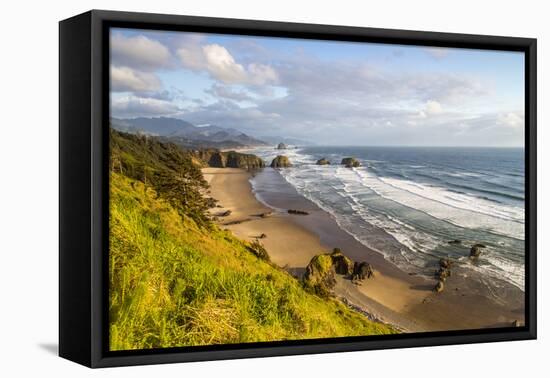 Crescent Beach at Ecola State Park in Cannon Beach, Oregon, USA-Chuck Haney-Framed Premier Image Canvas