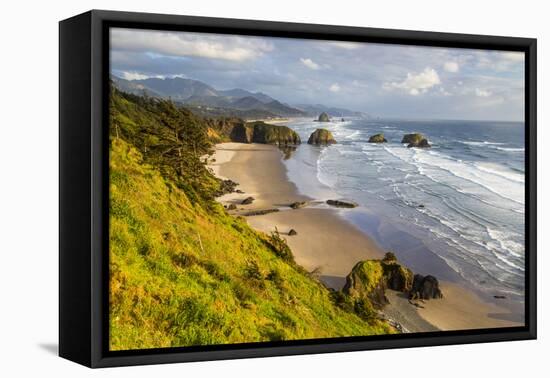 Crescent Beach at Ecola State Park in Cannon Beach, Oregon, USA-Chuck Haney-Framed Premier Image Canvas