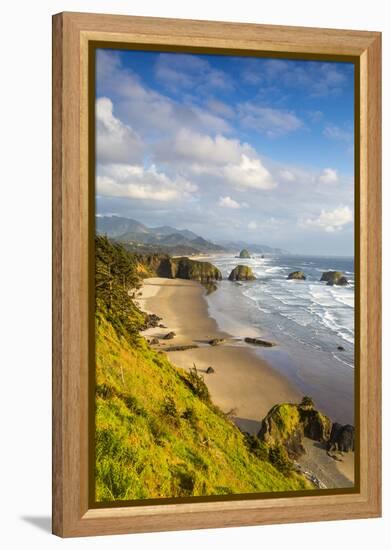 Crescent Beach at Ecola State Park in Cannon Beach, Oregon, USA-Chuck Haney-Framed Premier Image Canvas