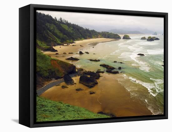 Crescent Beach from Ecola State Park, Oregon, USA-Michel Hersen-Framed Premier Image Canvas