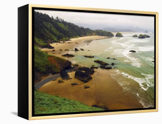 Crescent Beach from Ecola State Park, Oregon, USA-Michel Hersen-Framed Premier Image Canvas