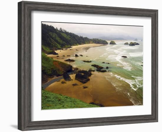 Crescent Beach from Ecola State Park, Oregon, USA-Michel Hersen-Framed Photographic Print