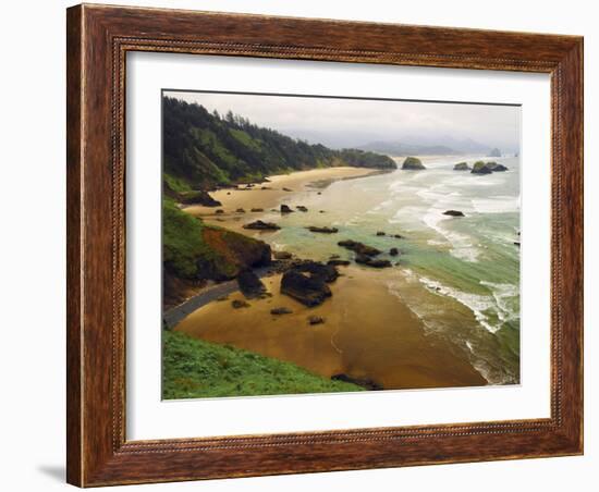 Crescent Beach from Ecola State Park, Oregon, USA-Michel Hersen-Framed Photographic Print