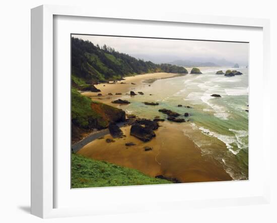 Crescent Beach from Ecola State Park, Oregon, USA-Michel Hersen-Framed Photographic Print