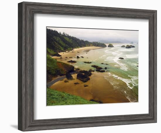 Crescent Beach from Ecola State Park, Oregon, USA-Michel Hersen-Framed Photographic Print