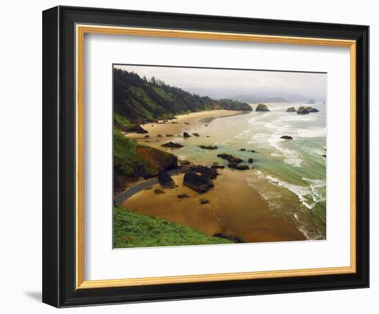 Crescent Beach from Ecola State Park, Oregon, USA-Michel Hersen-Framed Photographic Print