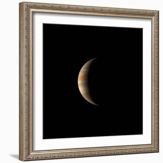 Crescent Jupiter with the Great Red Spot.-Michael Benson-Framed Photographic Print