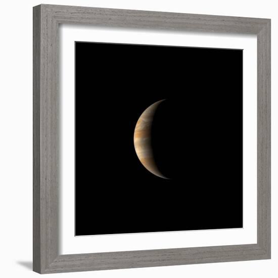 Crescent Jupiter with the Great Red Spot.-Michael Benson-Framed Photographic Print