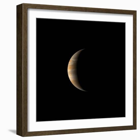 Crescent Jupiter with the Great Red Spot.-Michael Benson-Framed Photographic Print